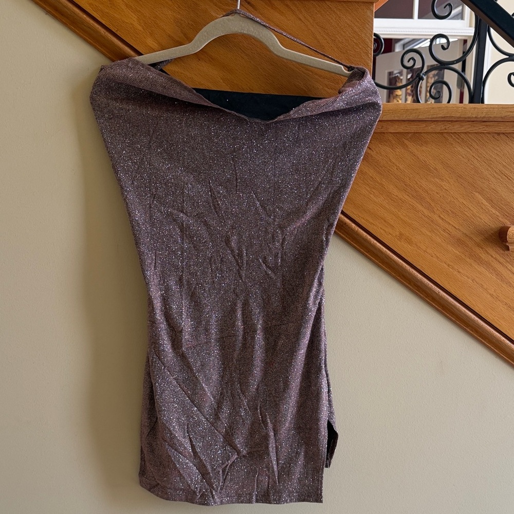 SHEIN Sparkle Knit Off-Shoulder Sparkly Dress - purple Sz Medium New With Tags